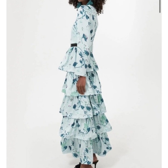 Tuckernuck Indigo Blue Botanical Tory Tiered Dress XXXL - Picture 3 of 10